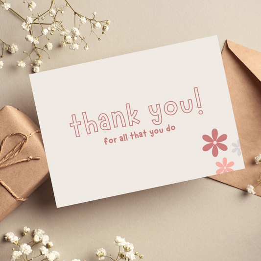 Thank You For All You Do Card
