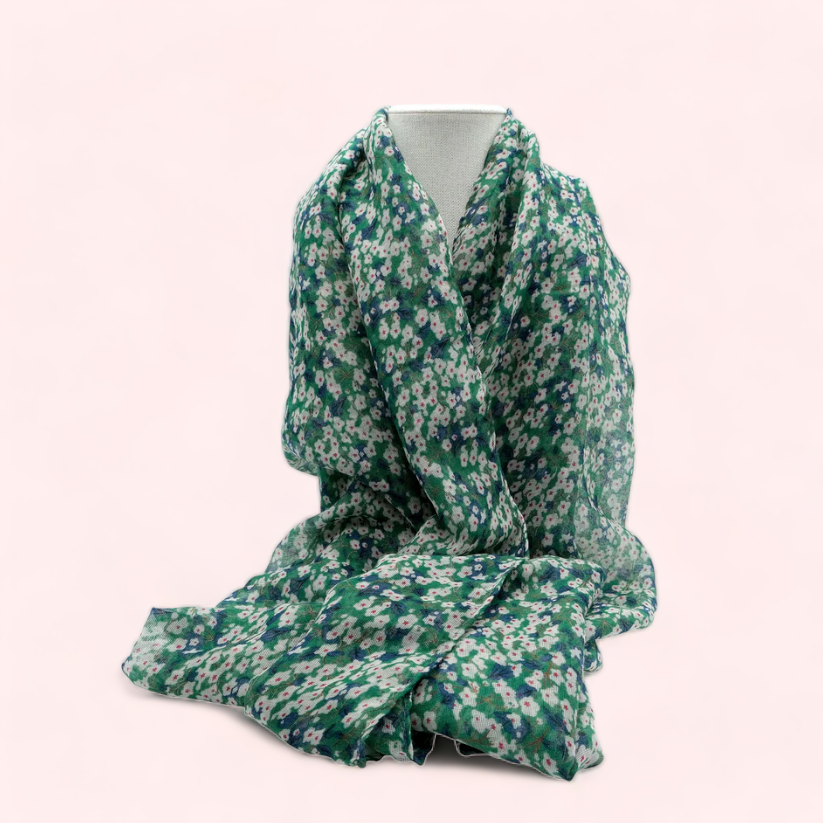 Sage Daisy Floral Scarf