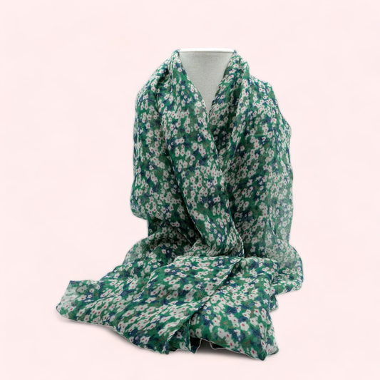 Sage Daisy Floral Scarf