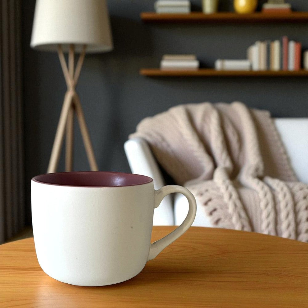 White & Pink Ceramic Mug