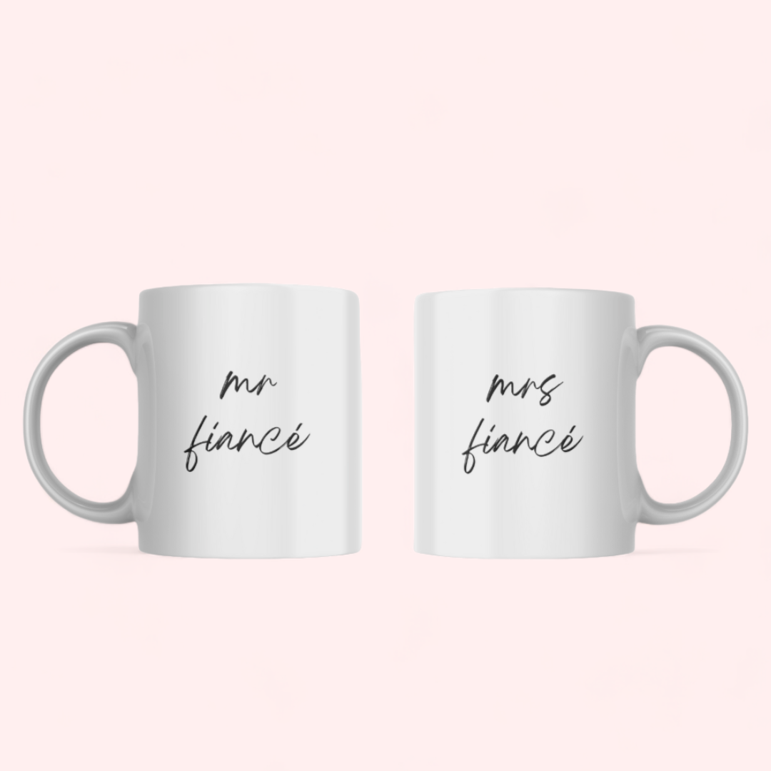 Mr & Mrs Fiancé Mug Set